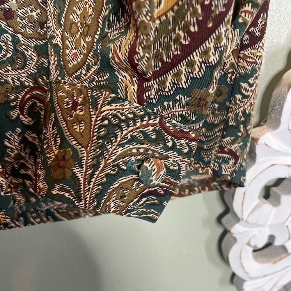 Vintage Alexandria Paisley Blouse Green Gold - Picture 2 of 9